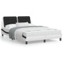 Estructura cama cabecero cuero sintético blanco negro 140x200cm de vidaXL, Camas y somieres - Ref: Foro24-3208190, Precio: 21...