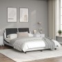 Estructura cama cabecero cuero sintético blanco negro 140x200cm de vidaXL, Camas y somieres - Ref: Foro24-3208190, Precio: 21...