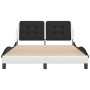 Estructura cama cabecero cuero sintético blanco negro 140x200cm de vidaXL, Camas y somieres - Ref: Foro24-3208190, Precio: 21...
