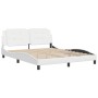 Estructura de cama cabecero cuero sintético blanco 160x200 cm de vidaXL, Camas y somieres - Ref: Foro24-3208192, Precio: 192,...