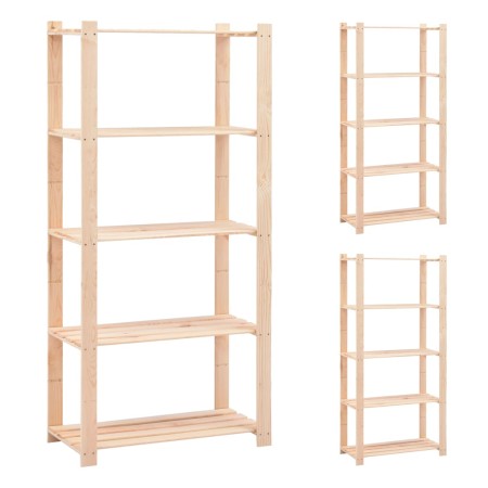 Estantería 5 niveles 3 unidades madera pino maciza 250 kg de vidaXL, Estanterías industriales - Ref: Foro24-3051114, Precio: ...