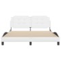 Estructura de cama cabecero cuero sintético blanco 160x200 cm de vidaXL, Camas y somieres - Ref: Foro24-3208192, Precio: 192,...