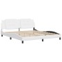 Estructura de cama cabecero cuero sintético blanco 180x200 cm de vidaXL, Camas y somieres - Ref: Foro24-3208199, Precio: 235,...