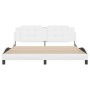 Estructura de cama cabecero cuero sintético blanco 180x200 cm de vidaXL, Camas y somieres - Ref: Foro24-3208199, Precio: 235,...