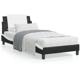 Cama con colchón cuero sintético negro y blanco 80x200 cm de vidaXL, Camas y somieres - Ref: Foro24-3208829, Precio: 232,45 €...