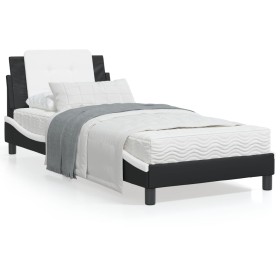 Cama con colchón cuero sintético negro y blanco 80x200 cm de vidaXL, Camas y somieres - Ref: Foro24-3208829, Precio: 253,72 €...