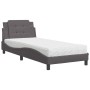 Cama con colchón cuero sintético gris 90x190 cm de vidaXL, Camas y somieres - Ref: Foro24-3208834, Precio: 256,86 €, Descuent...