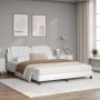 Cama con colchón cuero sintético blanco 160x200 cm de vidaXL, Camas y somieres - Ref: Foro24-3208874, Precio: 391,30 €, Descu...