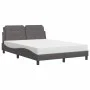 Bed with gray synthetic leather mattress 140x200 cm by vidaXL, Beds and slatted bases - Ref: Foro24-3208869, Price: 370,71 €,...