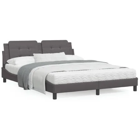 Cama con colchón cuero sintético gris 160x200 cm de vidaXL, Camas y somieres - Ref: Foro24-3208876, Precio: 396,09 €, Descuen...