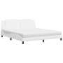 Cama con colchón cuero sintético blanco 180x200 cm de vidaXL, Camas y somieres - Ref: Foro24-3208881, Precio: 441,61 €, Descu...