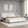 Cama con colchón cuero sintético blanco 180x200 cm de vidaXL, Camas y somieres - Ref: Foro24-3208881, Precio: 441,61 €, Descu...