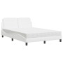 Cama con colchón cuero sintético blanco 140x190 cm de vidaXL, Camas y somieres - Ref: Foro24-3208860, Precio: 403,67 €, Descu...