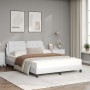 Cama con colchón cuero sintético blanco 140x190 cm de vidaXL, Camas y somieres - Ref: Foro24-3208860, Precio: 403,67 €, Descu...