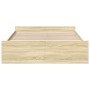 Cama con cajones madera ingeniería roble Sonoma 140x200 cm de vidaXL, Camas y somieres - Ref: Foro24-3280295, Precio: 144,06 ...