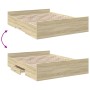 Cama con cajones madera ingeniería roble Sonoma 140x200 cm de vidaXL, Camas y somieres - Ref: Foro24-3280295, Precio: 144,06 ...