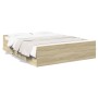 Cama con cajones madera ingeniería roble Sonoma 160x200 cm de vidaXL, Camas y somieres - Ref: Foro24-3280281, Precio: 152,36 ...