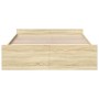 Cama con cajones madera ingeniería roble Sonoma 160x200 cm de vidaXL, Camas y somieres - Ref: Foro24-3280281, Precio: 152,36 ...