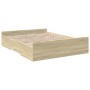 Cama con cajones madera ingeniería roble Sonoma 160x200 cm de vidaXL, Camas y somieres - Ref: Foro24-3280281, Precio: 152,36 ...