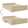 Cama con cajones madera ingeniería roble Sonoma 160x200 cm de vidaXL, Camas y somieres - Ref: Foro24-3280281, Precio: 152,36 ...