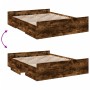 Cama con cajones madera de ingeniería roble ahumado 140x200 cm de vidaXL, Camas y somieres - Ref: Foro24-3280297, Precio: 158...