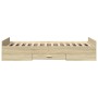 Cama con cajones madera ingeniería roble Sonoma 90x190 cm de vidaXL, Camas y somieres - Ref: Foro24-3280344, Precio: 116,28 €...