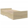 Cama con cajones madera ingeniería roble Sonoma 90x190 cm de vidaXL, Camas y somieres - Ref: Foro24-3280344, Precio: 116,28 €...