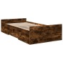 Cama con cajones madera de ingeniería roble ahumado 90x190 cm de vidaXL, Camas y somieres - Ref: Foro24-3280346, Precio: 116,...