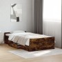 Cama con cajones madera de ingeniería roble ahumado 90x190 cm de vidaXL, Camas y somieres - Ref: Foro24-3280346, Precio: 116,...