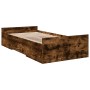 Cama con cajones madera de ingeniería roble ahumado 90x190 cm de vidaXL, Camas y somieres - Ref: Foro24-3280346, Precio: 116,...