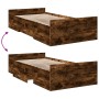 Cama con cajones madera de ingeniería roble ahumado 90x190 cm de vidaXL, Camas y somieres - Ref: Foro24-3280346, Precio: 116,...