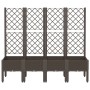 Jardinera con enrejado PP marrón 160x40x142 cm de vidaXL, Maceteros y jardineras - Ref: Foro24-367935, Precio: 153,10 €, Desc...