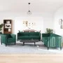 3-teilige Sofagarnitur aus dunkelgrünem Stoff von vidaXL, Sofas - Ref: Foro24-3209233, Preis: 855,68 €, Rabatt: %