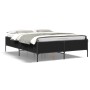 Estructura de cama madera de ingeniería y metal negro 140x200cm de vidaXL, Camas y somieres - Ref: Foro24-3279797, Precio: 15...
