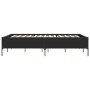 Estructura de cama madera de ingeniería y metal negro 140x200cm de vidaXL, Camas y somieres - Ref: Foro24-3279797, Precio: 15...