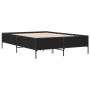 Estructura de cama madera de ingeniería y metal negro 140x200cm de vidaXL, Camas y somieres - Ref: Foro24-3279797, Precio: 15...