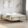 Estructura cama madera ingeniería metal roble Sonoma 135x190 cm de vidaXL, Camas y somieres - Ref: Foro24-3279813, Precio: 14...
