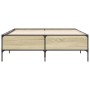 Estructura cama madera ingeniería metal roble Sonoma 135x190 cm de vidaXL, Camas y somieres - Ref: Foro24-3279813, Precio: 14...