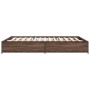 Estructura cama madera ingeniería metal marrón roble 120x190 cm de vidaXL, Camas y somieres - Ref: Foro24-3279866, Precio: 12...