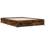 Estructura cama madera ingeniería metal roble ahumado 120x190cm de vidaXL, Camas y somieres - Ref: Foro24-3279864, Precio: 11...
