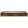 Estructura cama madera ingeniería metal roble ahumado 120x190cm de vidaXL, Camas y somieres - Ref: Foro24-3279864, Precio: 11...