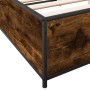 Estructura cama madera ingeniería metal roble ahumado 120x190cm de vidaXL, Camas y somieres - Ref: Foro24-3279864, Precio: 11...