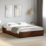 Estructura cama madera ingeniería metal marrón roble 120x200 cm de vidaXL, Camas y somieres - Ref: Foro24-3279851, Precio: 12...