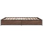 Estructura cama madera ingeniería metal marrón roble 120x200 cm de vidaXL, Camas y somieres - Ref: Foro24-3279851, Precio: 12...