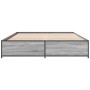 Estructura cama madera ingeniería metal gris Sonoma 140x200 cm de vidaXL, Camas y somieres - Ref: Foro24-3279845, Precio: 130...