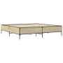 Estructura cama madera ingeniería metal roble Sonoma 180x200 cm de vidaXL, Camas y somieres - Ref: Foro24-3279783, Precio: 15...
