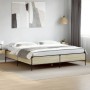 Estructura cama madera ingeniería metal roble Sonoma 180x200 cm de vidaXL, Camas y somieres - Ref: Foro24-3279783, Precio: 15...