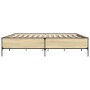Estructura cama madera ingeniería metal roble Sonoma 180x200 cm de vidaXL, Camas y somieres - Ref: Foro24-3279783, Precio: 15...