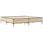 Estructura cama madera ingeniería metal roble Sonoma 180x200 cm de vidaXL, Camas y somieres - Ref: Foro24-3279783, Precio: 15...