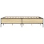 Estructura cama madera ingeniería metal roble Sonoma 120x190 cm de vidaXL, Camas y somieres - Ref: Foro24-3279818, Precio: 13...